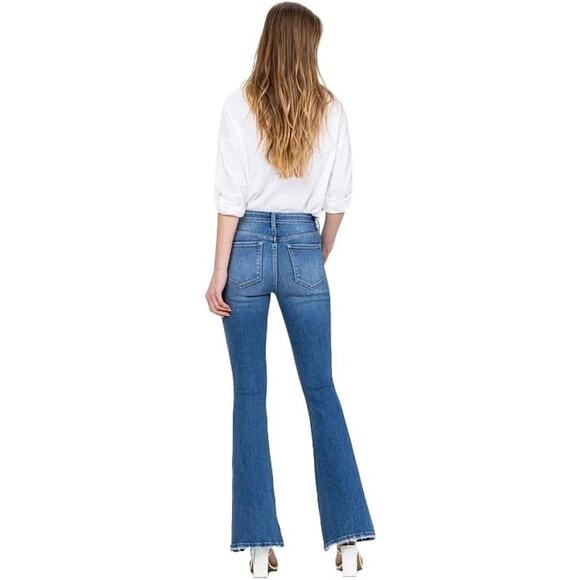 Women's Blue Flare Jeans - Picture 6 of 6
